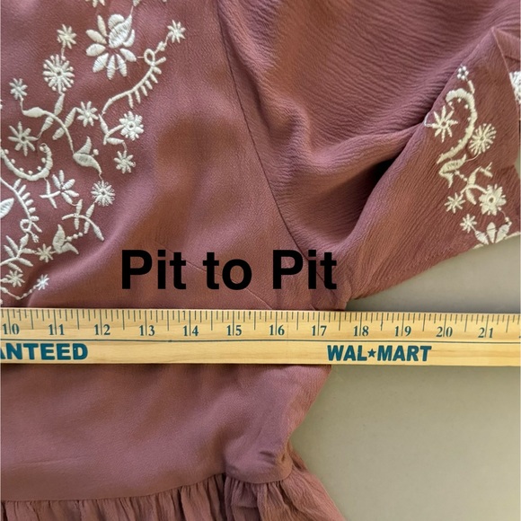 NWT Elegant Embroidered Mauve Maxi Dress - Picture 6 of 11